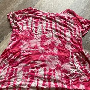 WONDER NATION Pink And White Tie Dye Shirt